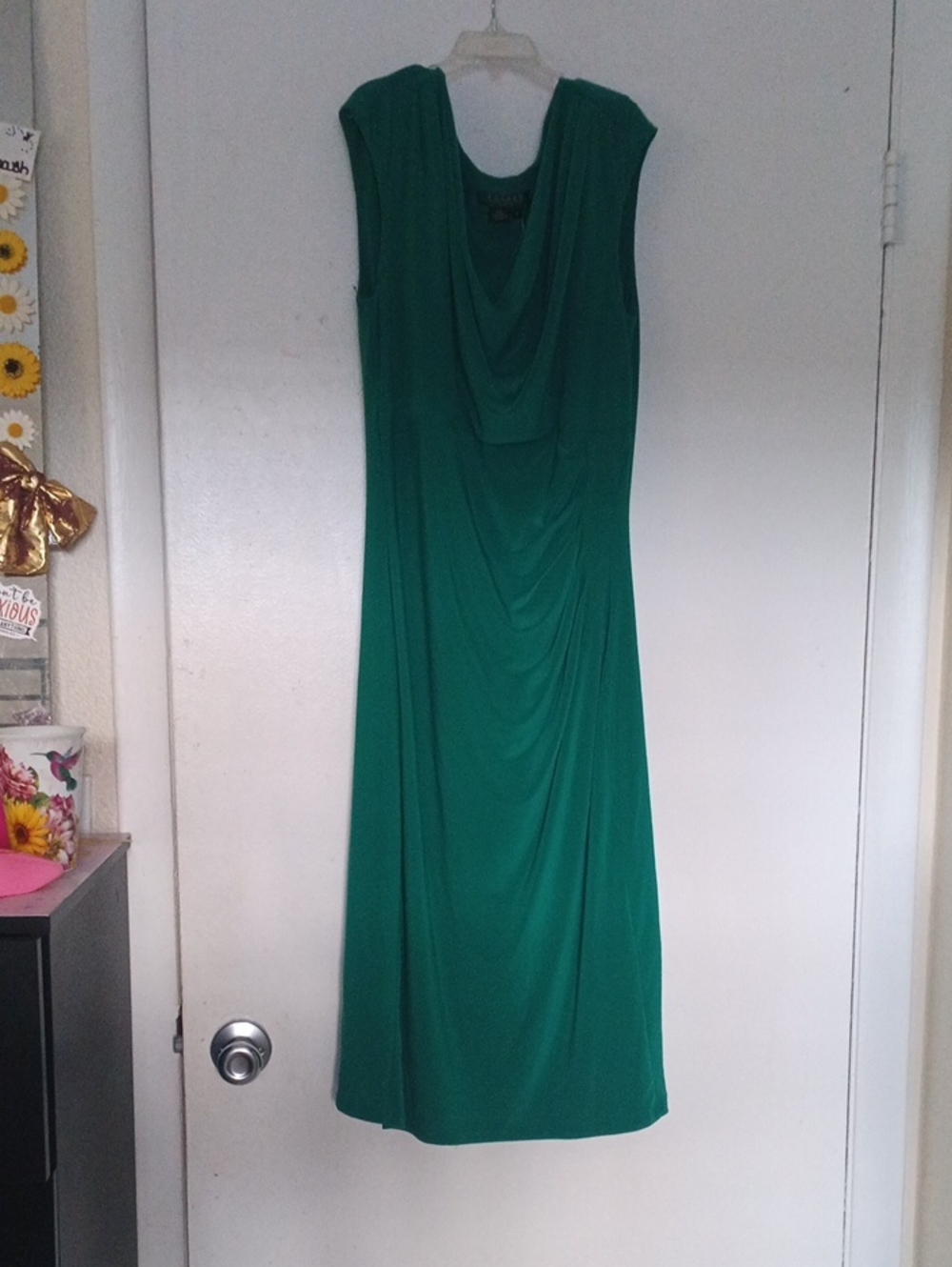 Lauren Ralph Lauren Emerald Green Cowl Neck Maxi Dress